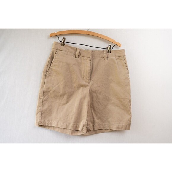 Lands' End womens 6T mid rise khaki shorts tan beige - Picture 1 of 7